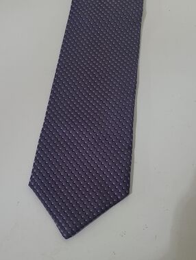 Canali Purple Dot Silk Tie Made In Italy EUC